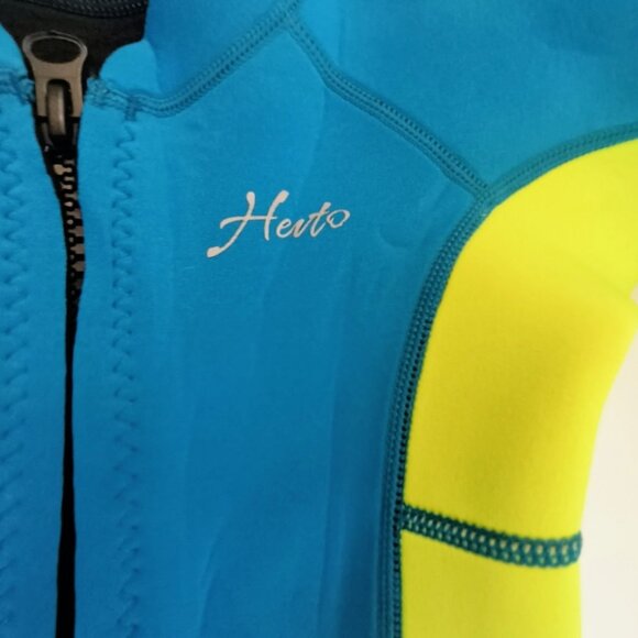 Hevto Kids Wetsuit for Boys Girls Neoprene Full WetSuit Size 7 Green Blue - Picture 4 of 10